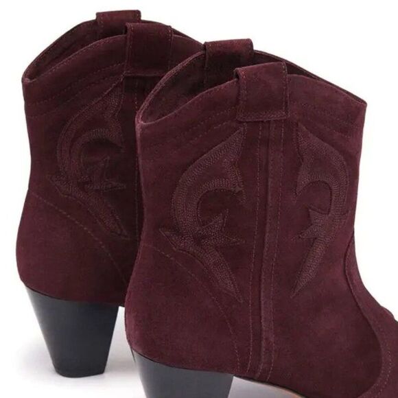 BA&SH Casey Boots Suede Western Cowboy size 38 in Purple Red - SOLD OUT color - Picture 1 of 11